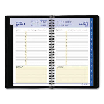 AT-A-GLANCE® Quicknotes Daily-monthly Appointment Book, 8.5 X 5.5, Black Cover, 12-month (jan To Dec): 2022 freeshipping - TVN Wholesale